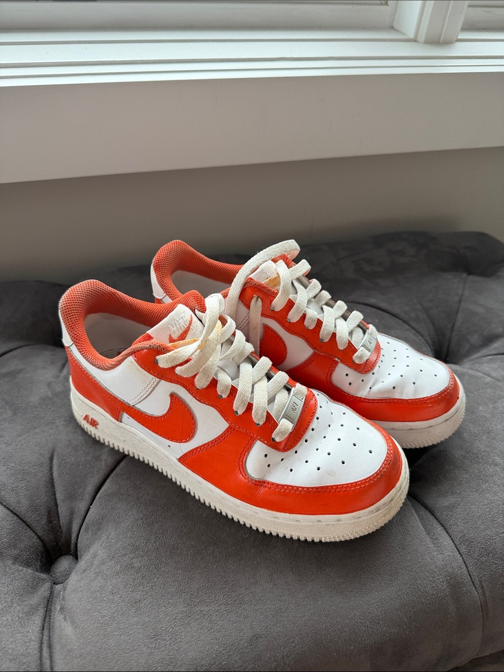 Nike Orange and White Low-Top Sneakers